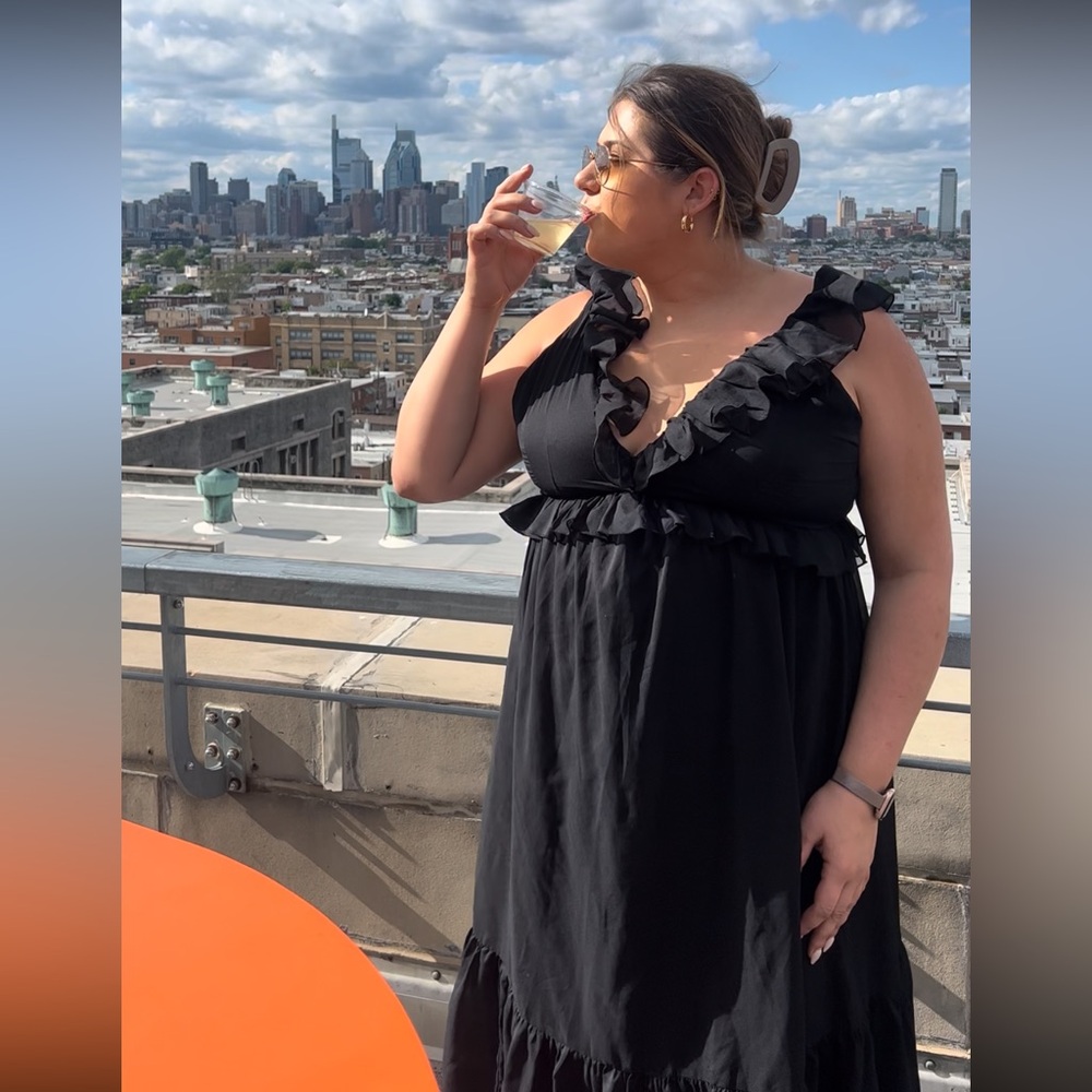 COPY - Black Ruffled Sleeveless Dress